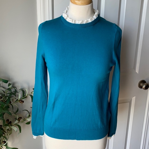 Boden Lincoln Frill Neck Sweater Cut 